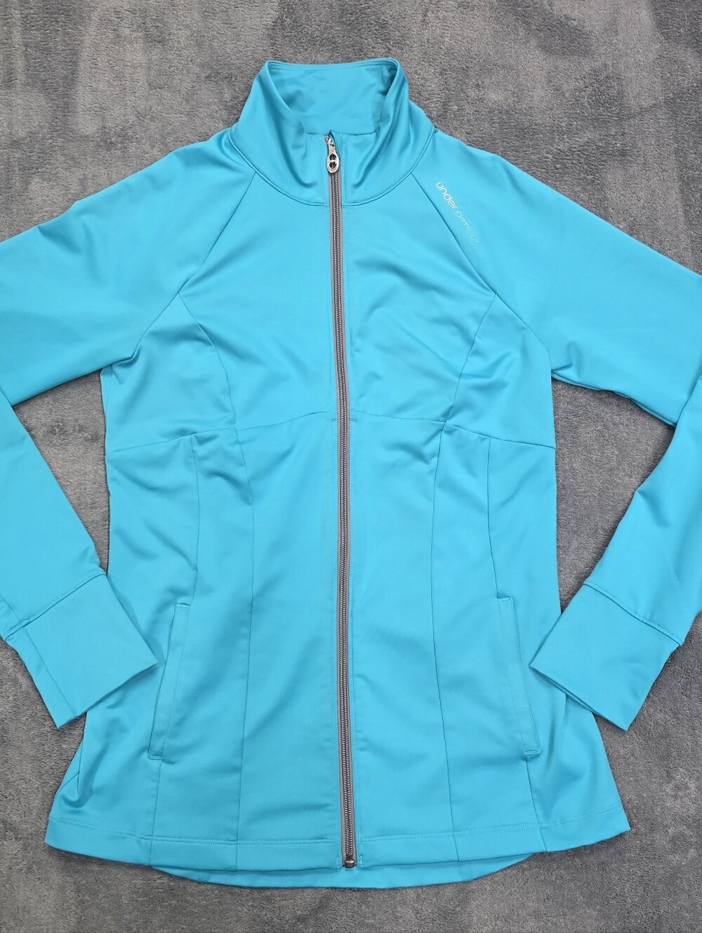 Under Armour All Season Gear Semi-Fitted Turquoise Full Zip Jacket Womens Size M